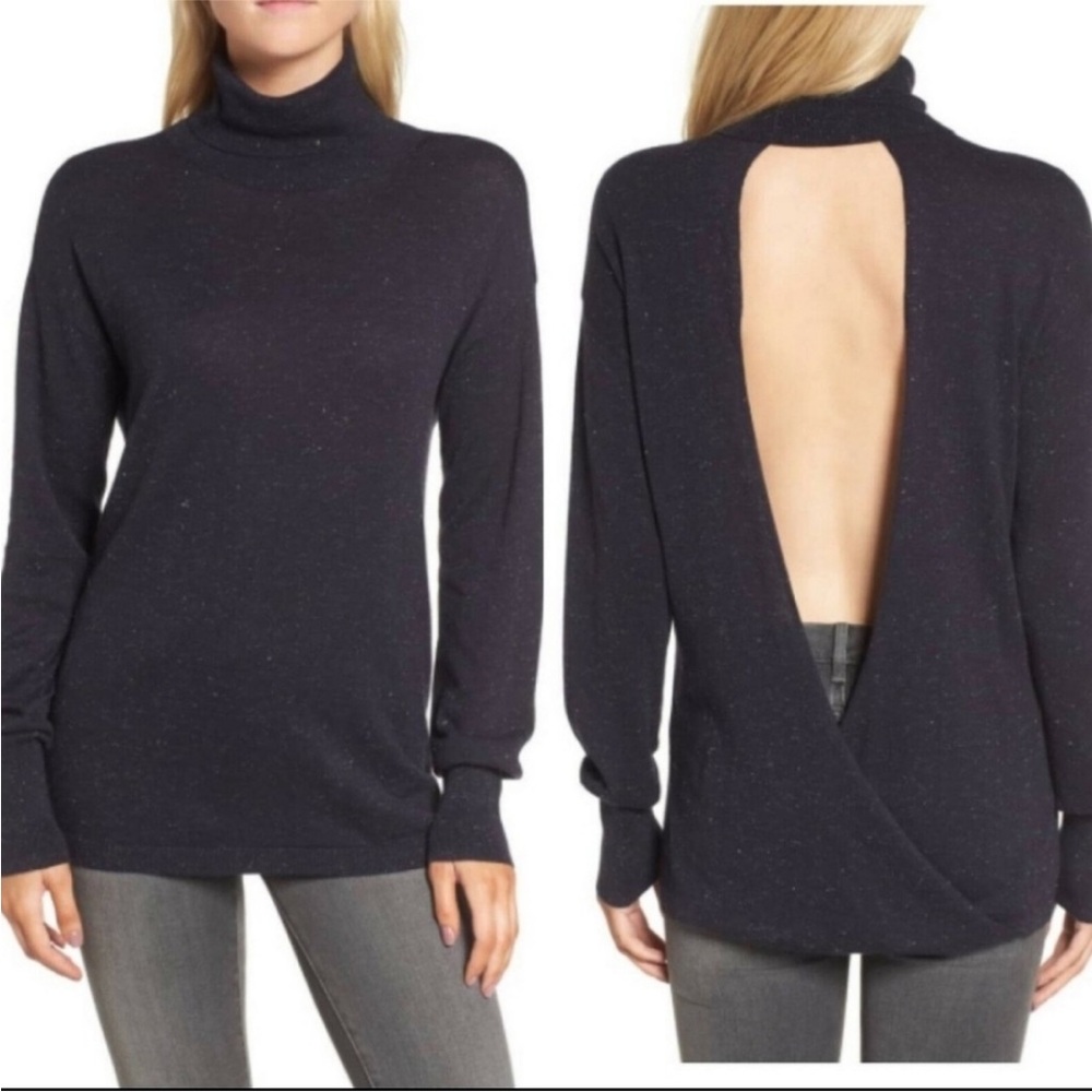 NWT Chelsea 28 Nordstrom Turtleneck Open-Back Sweater Top Small